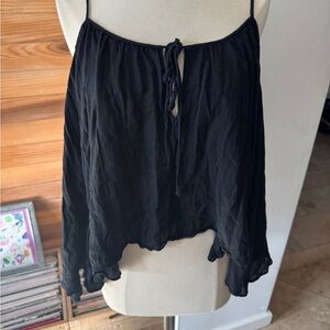 Cotton Candy Black Asymmetrical Tie-Front Skirt